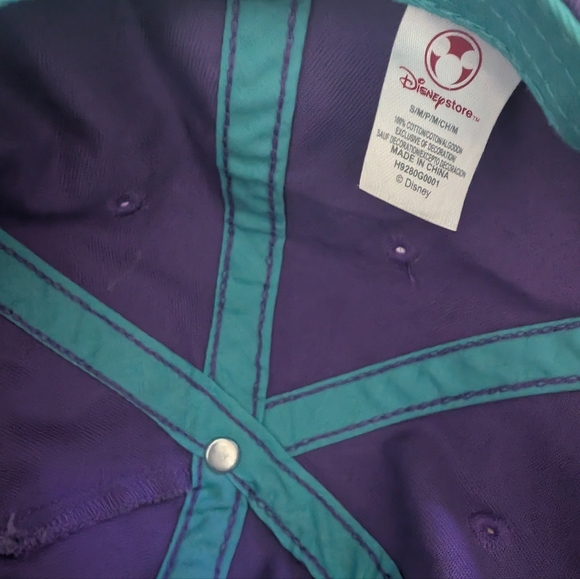 Vintage 90's The Little Mermaid Youth Adjustable Hat Purple & Teal Disney Store - Picture 4 of 5